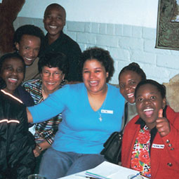 Liz Peterson and students. Liz Peterson and students.