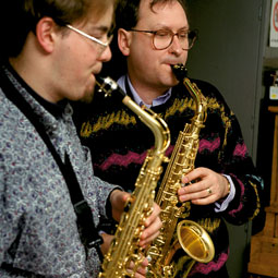 Saxophonist and composer Greg Yasinitsky teaching a student in Kimbrough Hall. Saxophonist and composer Greg Yasinitsky teaching a student in Kimbrough Hall.
