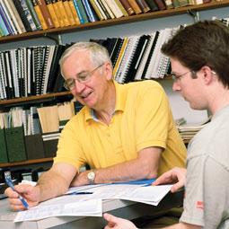 Don Dillman with a student. Robert Hubner