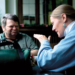 Victoria Christensen with a client. Robert Hubner
