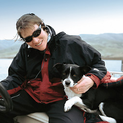Coach Tammy Crawford takes a break with Maddie. Robert Hubner