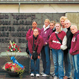 The WSU volleyball team in Europe. Cindy Fredrick