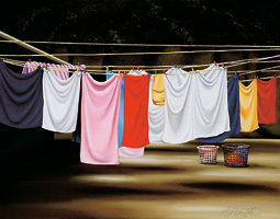 Washline by Karla Matzke, pastel, 36 x 28 inches. www.historyoftheworldfineart.com
