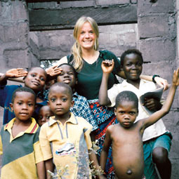 Jennifer Bushnell and friends in Ghana.