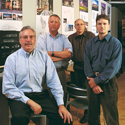 Left to right: Norman H. Strong '78, Robert E. Hull '68, David E. Miller '68, Craig A. Curtis '84. James F. Housel. Courtesy of Princeton Architectural Press.