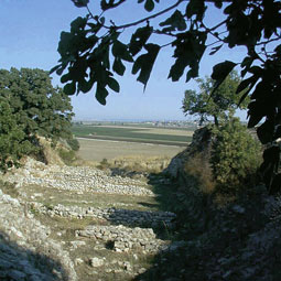 The view from the walls of ancient Troy, toward what was once the beach where Achilles landed.