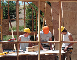 The world's first wood-plastic building.