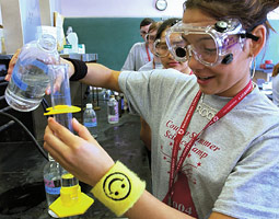Although the original intent of Cougar Summer Science Camp was to dispel fears about science, most of the young teens need little encouragement. Although the original intent of Cougar Summer Science Camp was to dispel fears about science, most of the young teens need little encouragement.