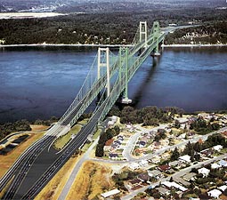A computer rendering enables us to visualize the completed New Tacoma Narrows Bridge, left of the original span. A computer rendering enables us to visualize the completed New Tacoma Narrows Bridge, left of the original span.
