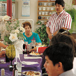 Doubling as an after-hours community center, the Harrah Cafe was the scene last August of an awards meeting of Washington's first Native American Mary Kay cosmetics unit.