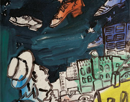 Media oil wash on gessoed paper, by Patrick Siler.