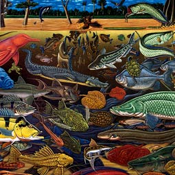 <em>Fishes of Amazonia</em> (2000), acrylic on canvas.