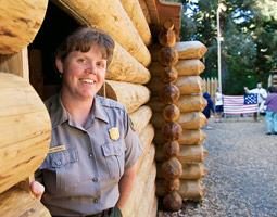 Jill Harding '92 has encouraged her staff at Lewis and Clark Historical Park at Fort Clatsop to speak from the viewpoints of the Expedition's common men.