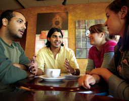 Saad Alshahrani (center) has carved time out of his graduate studies to teach Arabic to American students. Saad Alshahrani (center) has carved time out of his graduate studies to teach Arabic to American students.