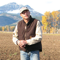 Sam Lucy has found a niche farming heritage grains in the Methow Valley. He and his wife, Brooke, run Bluebird Grain Farms, where their most popular product is emmer, one of the first cereals to be domesticated in the Fertile Crescent. Photo by Hannelore Sudermann.