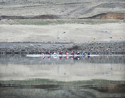Rowing.