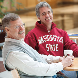 Terry McElwain (left) and Guy Palmer still discussing the Oregon game at the Lighty Espresso Bar. Photo Robert Hubner Terry McElwain (left) and Guy Palmer still discussing the Oregon game at the Lighty Espresso Bar. Photo Robert Hubner