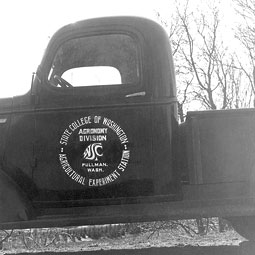 Johnson’s first logo on a campus truck. <em>Randall Johnson</em>