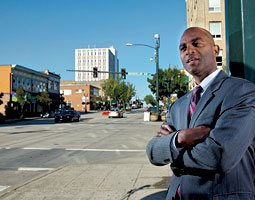 Associate professor of education Paul E. Pitre, pictured here in downtown Everett, is on assignment to lead the development of WSU’s educational programs at the University Center of North Puget Sound. <em>Matt Hagen</em>