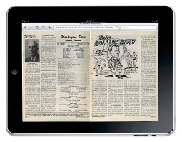 Sample pages from WSC <em>Powwow</em> alumni newsletter, May 1945. <em>From the WSU MASC online archive.</em> Sample pages from WSC <em>Powwow</em> alumni newsletter, May 1945. <em>From the WSU MASC online archive.</em>