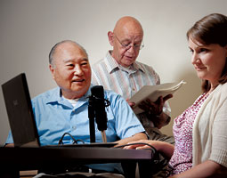 Emeritus Society executive secretary Tom Brigham (center) with Katy Fry and Herb Nakata. <em>Robert Hubner</em> Emeritus Society executive secretary Tom Brigham (center) with Katy Fry and Herb Nakata. <em>Robert Hubner</em>