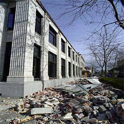 Damage from the 2001 Nisqually Quake. <em>Courtesy Washington EMD</em>