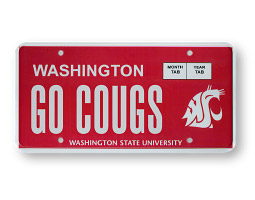 WSU crimson license plate