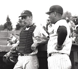 Catcher and team captain John Everett Olerud &rsquo;65 with Coach Bobo Brayton, 1965. <em>Courtesy WSU Manuscripts, Archives, and Special Collections</em>