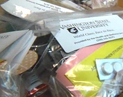 Influenza kits were immediately distributed during the 2009 WSU H1N1 outbreak, and free vaccinations offered. Video frame courtesy King-TV Influenza kits were immediately distributed during the 2009 WSU H1N1 outbreak, and free vaccinations offered. Video frame courtesy King-TV