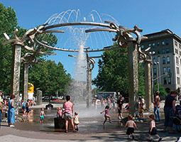 Balazs’s <em>Rotary Fountain</em> (a collaboration with landscape architect Robert Perron) in Spokane. <em>Courtesy University of Washington Press</em>