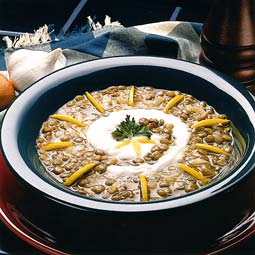 Mediterranean lentil soup. <em>from</em> The Pea & Lentil Cookbook: From Everyday to Gourmet <em> published by the USA Dry Pea & Lentil Council, Randall Duckworth, editor. Photos from the book, by Mark LaMoreaux.</em>