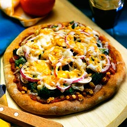 Palouse pizza. <em>from</em> The Pea & Lentil Cookbook: From Everyday to Gourmet <em> published by the USA Dry Pea & Lentil Council, Randall Duckworth, editor. Photos from the book, by Mark LaMoreaux.</em>