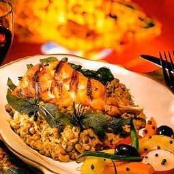 Braised winter lentils with chicken. <em>from</em> The Pea & Lentil Cookbook: From Everyday to Gourmet <em> published by the USA Dry Pea & Lentil Council, Randall Duckworth, editor. Photos from the book, by Mark LaMoreaux.</em>