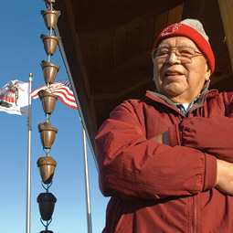 A new memorial in Neah Bay, built on land donated by Ed Claplanhoo '56, his wife Thelma, and two other Makah families, commemorates area veterans and the presence of Spain on the Northwest coast as early as 1774. Photo Zach Mazur A new memorial in Neah Bay, built on land donated by Ed Claplanhoo '56, his wife Thelma, and two other Makah families, commemorates area veterans and the presence of Spain on the Northwest coast as early as 1774. Photo Zach Mazur