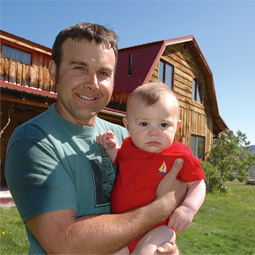 Mike Brownfield '88 with his son, Benjamin.