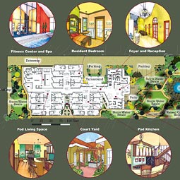 Design for housing for Parkinson's disease patients.