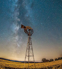 Milky Way over windmill